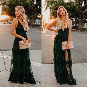 Vici Antonia Maxi Dress - hunter green
